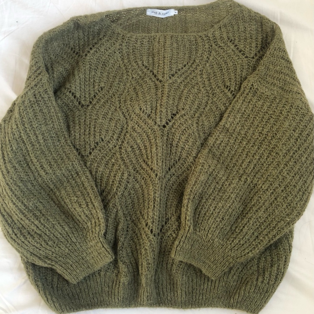 Indi and Cold Green Knit Sweater